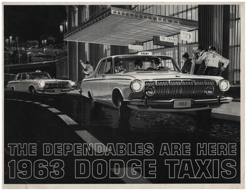 Illustration for article titled Vintage Ads: "The Dependables are Here" 1963 Dodge Taxis Brochure